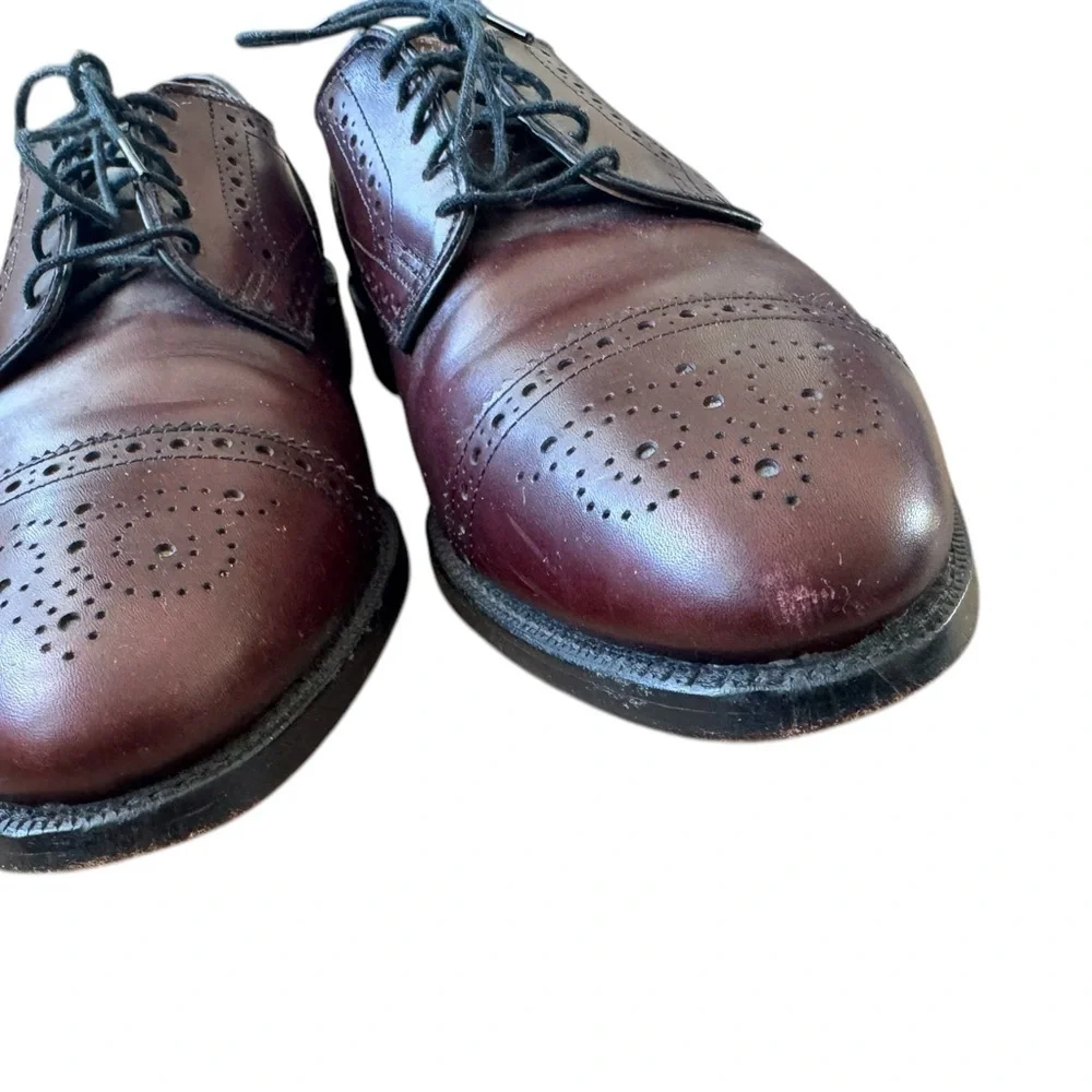 Allen Edmonds Lexington Oxford Brogue Cap-Toe Men Shoes Leather Merlot 7.5 D